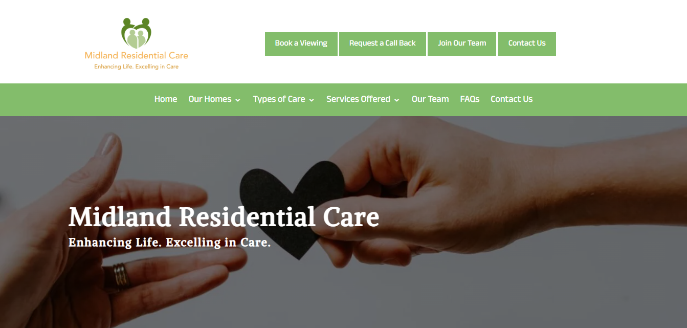 Midland Residential Care website screenshot