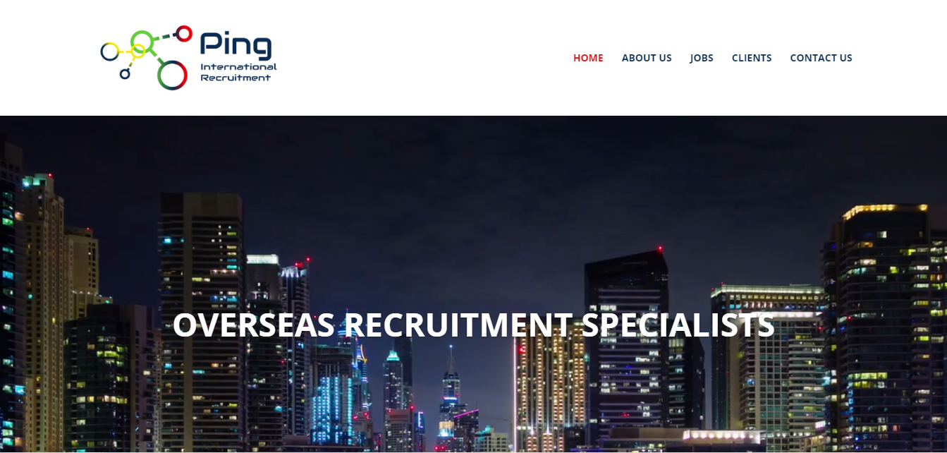 Ping Recruitment website screenshot